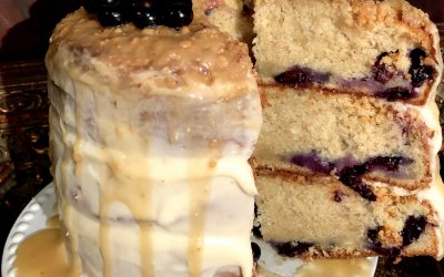 Blueberry Banana Buttercream Cake